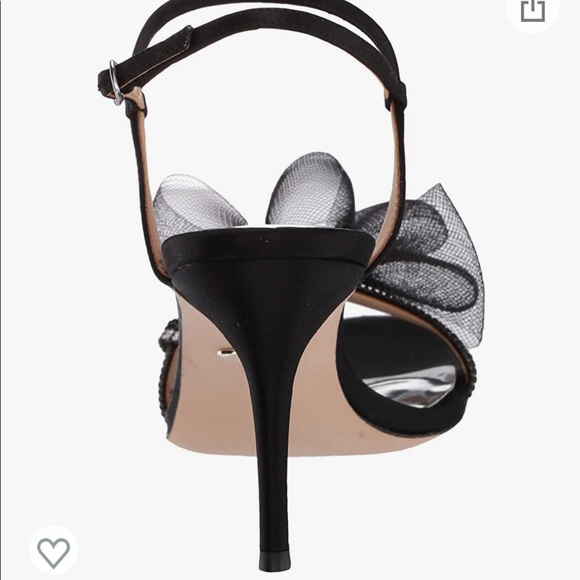 ✨ NWT Badgley Mischka Janie Bow Embellished Evening Heel in Black Satin - Picture 14 of 16